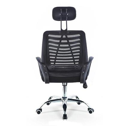 Imagem de Cadeira Escritório Giratória Zebrada Tela Mesh com Suporte Cabeça Conforto Trabalhar