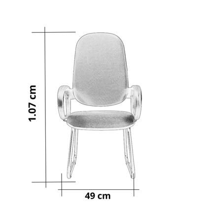 Imagem de Cadeira Escritório Interlocutor Base Sky com Braço Orelha Metal Wood Design