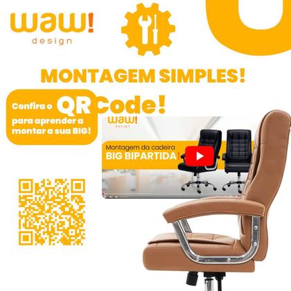 Imagem de Cadeira Escritório Munique Big Presidente Caramelo Mola Ensacada Base Giratória Altura Ajustável