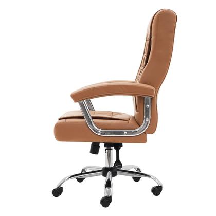 Imagem de Cadeira Escritório Munique Big Presidente Caramelo Mola Ensacada Base Giratória Altura Ajustável