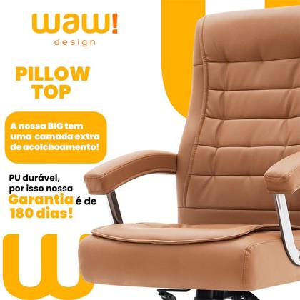 Imagem de Cadeira Escritório Munique Big Presidente Caramelo Mola Ensacada Base Giratória Altura Ajustável