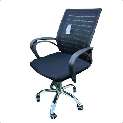 Imagem de Cadeira Escritório Secretaria Modelo Confort com pês em inox e rodinhas