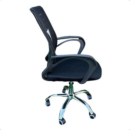 Imagem de Cadeira Escritório Secretaria Modelo Confort com pês em inox e rodinhas