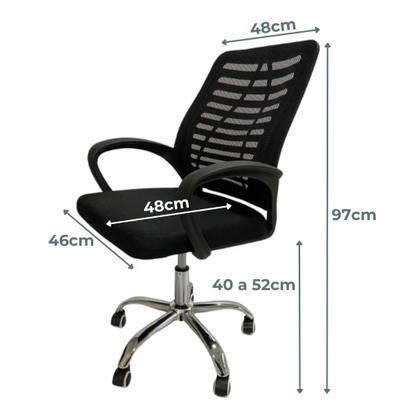 Imagem de Cadeira Escritório SLO-115 Giratória com Encosto Tela Mesh e Base Cromada