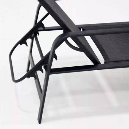Imagem de Cadeira Espreguiçadeira Ajustável Para Área Gourmet Telma Em Alumínio Preto