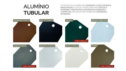 Imagem de Cadeira Espreguiçadeira De Aluminio Com Puff Piscina Varanda