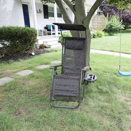 Imagem de Cadeira Espreguiçadeira Dobravel Jardim Praia Sol Verao Gravidade Zero Reclinavel Acampamento Lazer Ar Livre Quintal Portatil