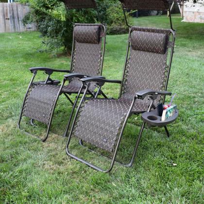 Imagem de Cadeira Espreguiçadeira Dobravel Jardim Praia Sol Verao Gravidade Zero Reclinavel Acampamento Lazer Ar Livre Quintal Portatil