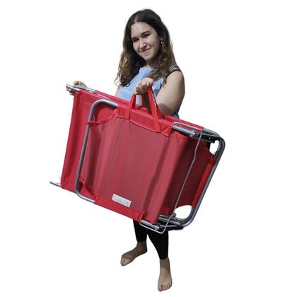 Imagem de Cadeira Espreguiçadeira Reclinavel 3 Posiçoes Dobravel Piscina Jardim Quintal Varanda Praia Sol Verao Lazer  Descanso