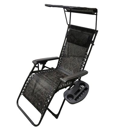 Imagem de Cadeira Espreguiçadeira Reclinavel Dobravel Praia Piscina Sol Verao Jardim Gravidade Zero Lazer Ar Livre Acampamento Portatil Quintal