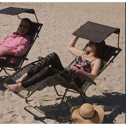 Imagem de Cadeira Espreguiçadeira Reclinavel Dobravel Praia Piscina Sol Verao Jardim Gravidade Zero Lazer Ar Livre Acampamento Portatil Quintal