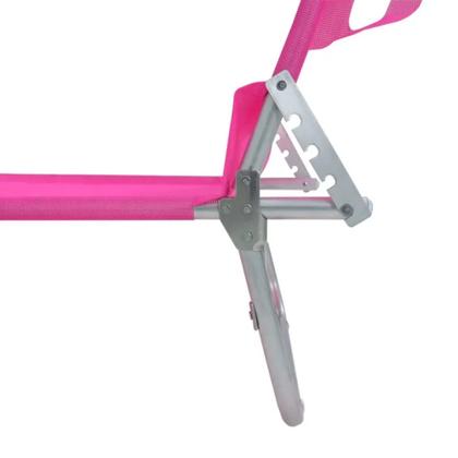 Imagem de Cadeira Espreguiçadeira Rosa Alumínio 4 Posições Reforçada Ajustável Reclinável Bel - 414710