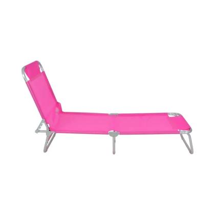 Imagem de Cadeira Espreguiçadeira Rosa Alumínio 4 Posições Reforçada Ajustável Reclinável Bel - 414710