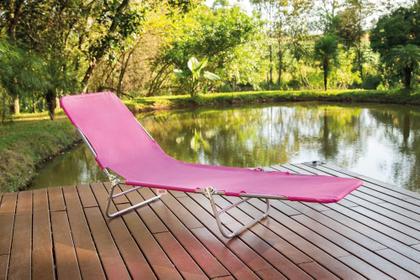 Imagem de Cadeira Espreguiçadeira Textiline - Rosa