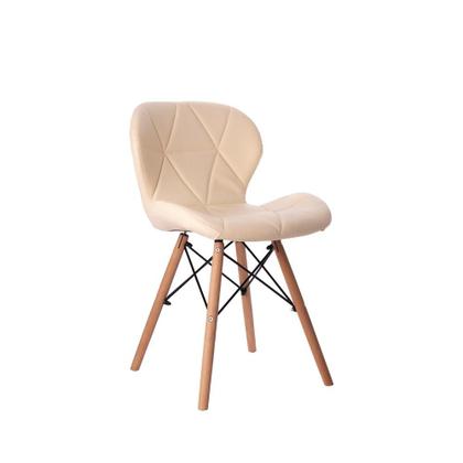 Imagem de Cadeira Estofada Jantar Charles Eames Eiffel Slim Wood Confort Creme