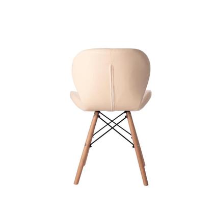 Imagem de Cadeira Estofada Jantar Charles Eames Eiffel Slim Wood Confort Creme