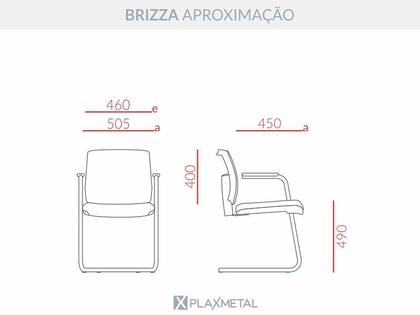 Imagem de Cadeira Fixa Executiva Brizza Tela com Braço Preta