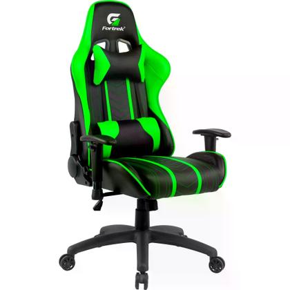 Imagem de Cadeira Gamer Barata Fortrek Black Hawk de material sintético Alto Conforto Com Regulagem do Braço e da Base e Com Apoio de Almofadas Ergonômicas para Pescoço e Lombar