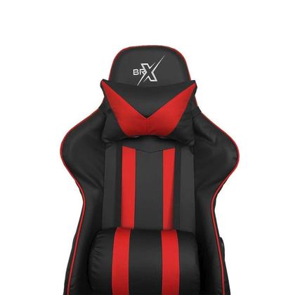 Imagem de Cadeira Gamer BRX 702 Até 150Kg Com Almofada Preta Vermelha