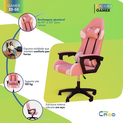 Imagem de Cadeira Gamer C7 Neo Profissional Resistente Ergonômica Confortável Apoio de Cabeça e Lombar Performance Design Executiva Escritório Setup Jogos