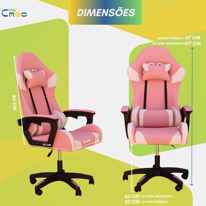Imagem de Cadeira Gamer C7 Neo Profissional Resistente Ergonômica Confortável Apoio de Cabeça e Lombar Performance Design Executiva Escritório Setup Jogos