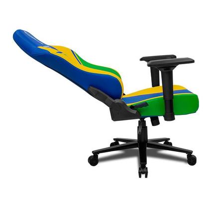 Cadeira Gamer Delux Copa do Mundo Catar DX-3000 BRLX Brasil, Azul