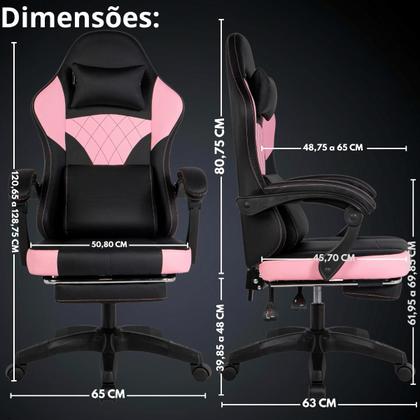 Imagem de Cadeira Gamer Ergonômica Com Estofado Couro Para Escritório