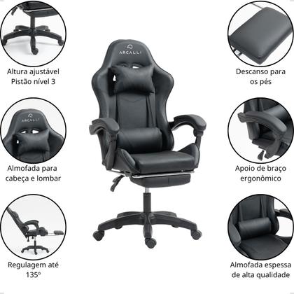 Imagem de Cadeira Gamer Escritório Arcalli Ergonômica Profissional