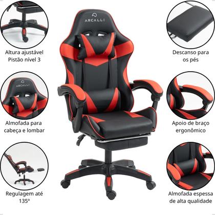 Imagem de Cadeira Gamer Escritório Arcalli Ergonômica Profissional