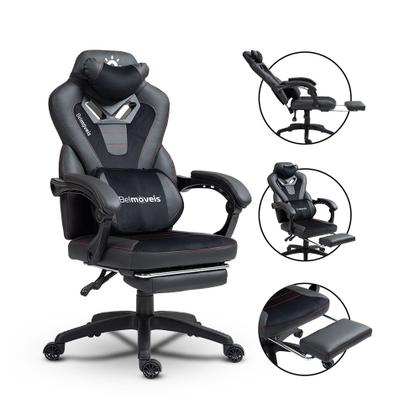 Imagem de Cadeira Gamer Escritório Ergonômica BM2 Molas Ensacadas Massagem Reclinável 150kg Couro PU Belmóveis