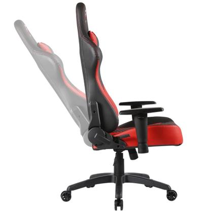 Imagem de Cadeira Gamer Escritório Fortrek Cruise Com Almofadas Ergonômicas para Lombar e Pescoço e Altura Ajustável de material sintético Boa Para Jogar por Horas Cor Preto e Vermelho