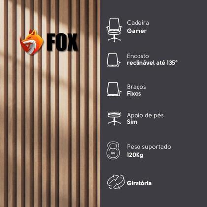 Imagem de Cadeira Gamer Fox Racer Luna Lilás com Apoio de Pés