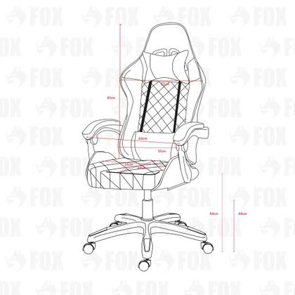 Imagem de Cadeira Gamer FOX Racer RGB com Iluminação Led Branca - UT-C1583L