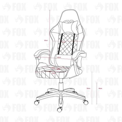 Imagem de Cadeira Gamer Fox Racer Rgb Com Iluminação Led Preta UT-C1583L