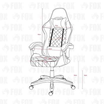 Imagem de Cadeira Gamer Fox Racer Rgb Com Iluminação Led Rosa Ut-c1583l