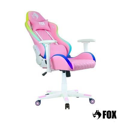 Imagem de Cadeira Gamer Fox Racer Rgb Com Iluminação Led Rosa Ut-c1583l