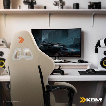 Imagem de Cadeira Gamer KBM! GAMING Tempest CG600, Branco, Com Almofadas, Descanso Para Pernas Retrátil, Reclinável - KGCG600BR