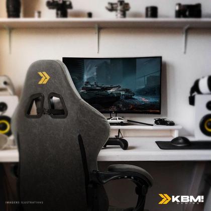 Imagem de Cadeira Gamer KBM! GAMING Tempest CG600, Cinza Claro, Com Almofadas, Descanso Para Pernas Retrátil, Reclinável - KGCG600CZ