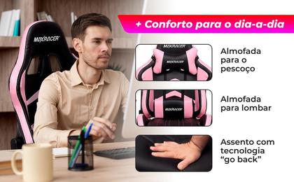 Imagem de Cadeira Gamer Max Racer Aggressive Rosa