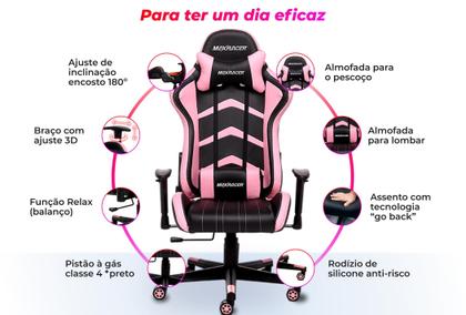 Imagem de Cadeira Gamer Max Racer Aggressive Rosa
