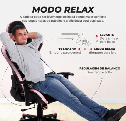 Imagem de Cadeira Gamer Max Racer Aggressive Rosa