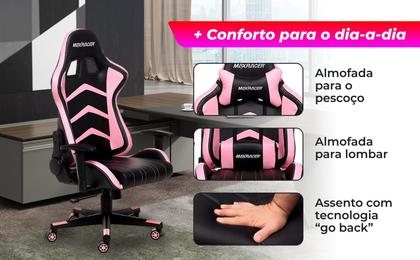 Imagem de Cadeira Gamer Max Racer Aggressive Rosa