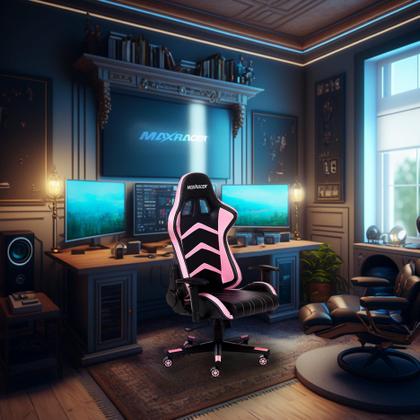 Imagem de Cadeira Gamer Max Racer Aggressive Rosa