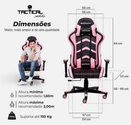 Imagem de Cadeira Gamer Max Racer Aggressive Rosa