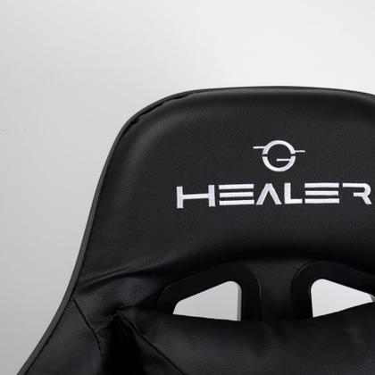 Imagem de Cadeira Gamer Preto Healer Level Reclinável Giratória com apoio de pés