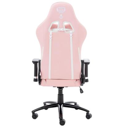 Imagem de Cadeira Gamer rosa com Branco MOUNT De Alto Conforto Com Ajuste de Altura inclinação do encosto de 180 Graus Suporta até 150kg