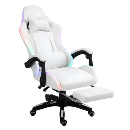 Imagem de Cadeira Gamer Setup Profissional Jogos C7 Neo RGB LED Ergonômica Reclinável Confortável Apoio Pés Almofadas Lombar