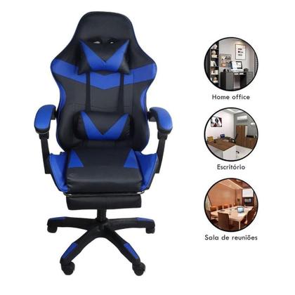 Imagem de Cadeira Gamer Stillus Ergonômica Com Apoio Para Os Pés Azul