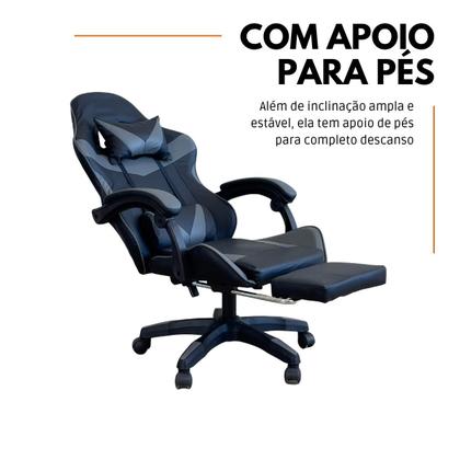 Imagem de Cadeira Gamer Stillus Ergonômica Com Apoio Para Os Pés Cinza com Ebook