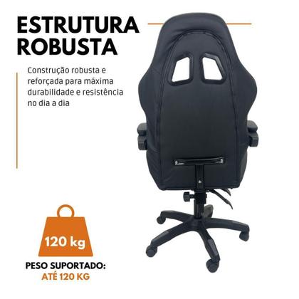 Imagem de Cadeira Gamer Stillus Ergonômica Com Apoio Para Os Pés - Cinza